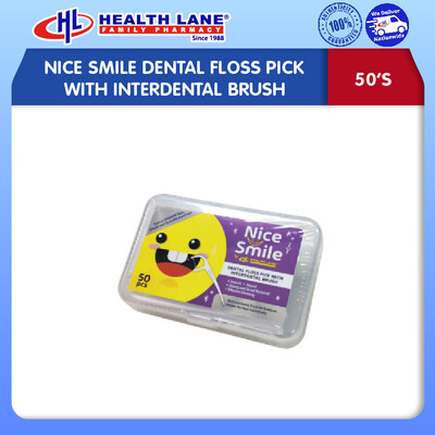 NICE SMILE DENTAL flos PICK DENGAN INTERDENTAL BERUS (50'S)